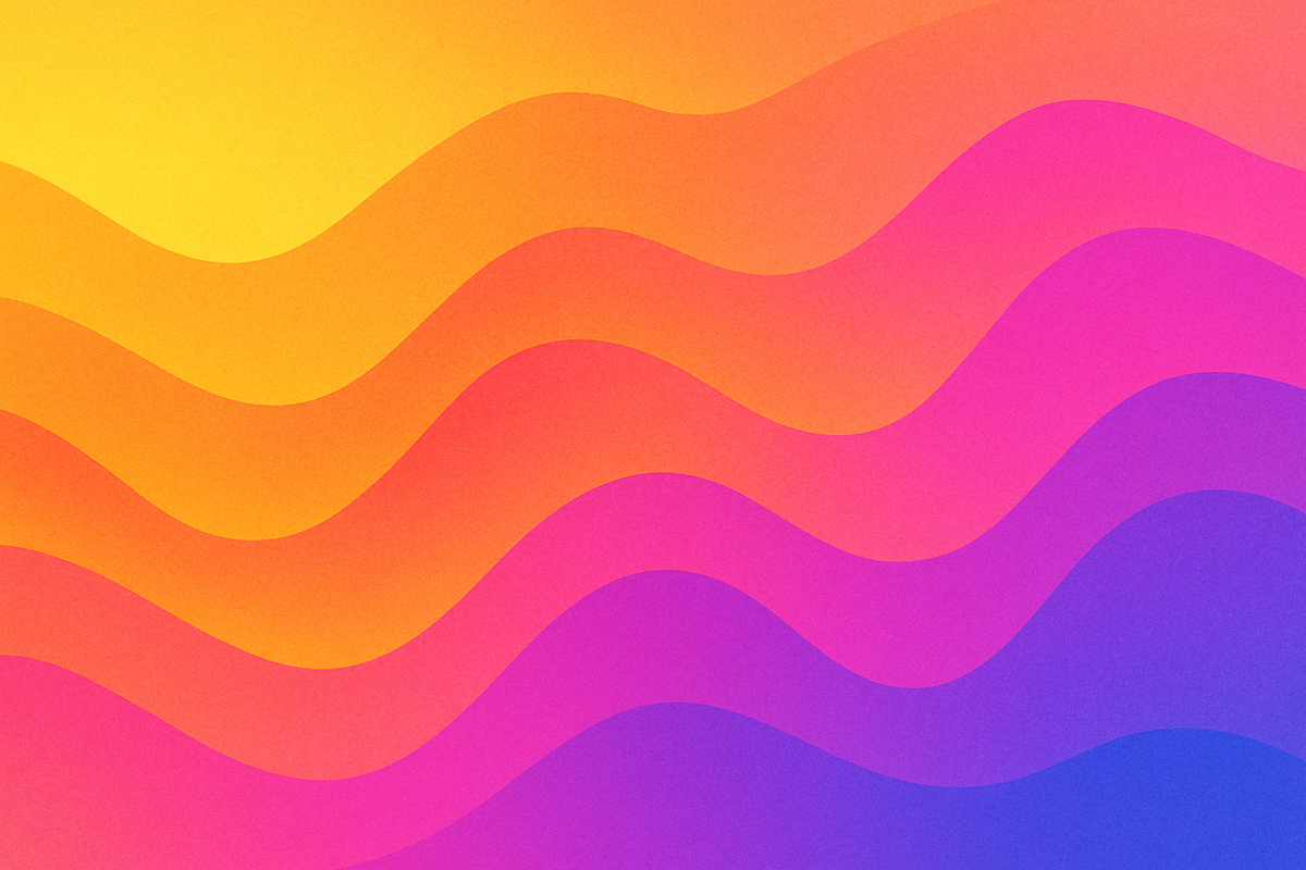 AI generated image of abstract multicoloured waveforms.