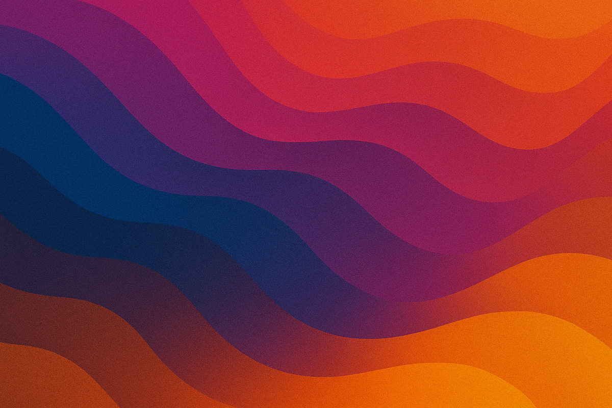 AI generated image of abstract multicoloured waveforms.